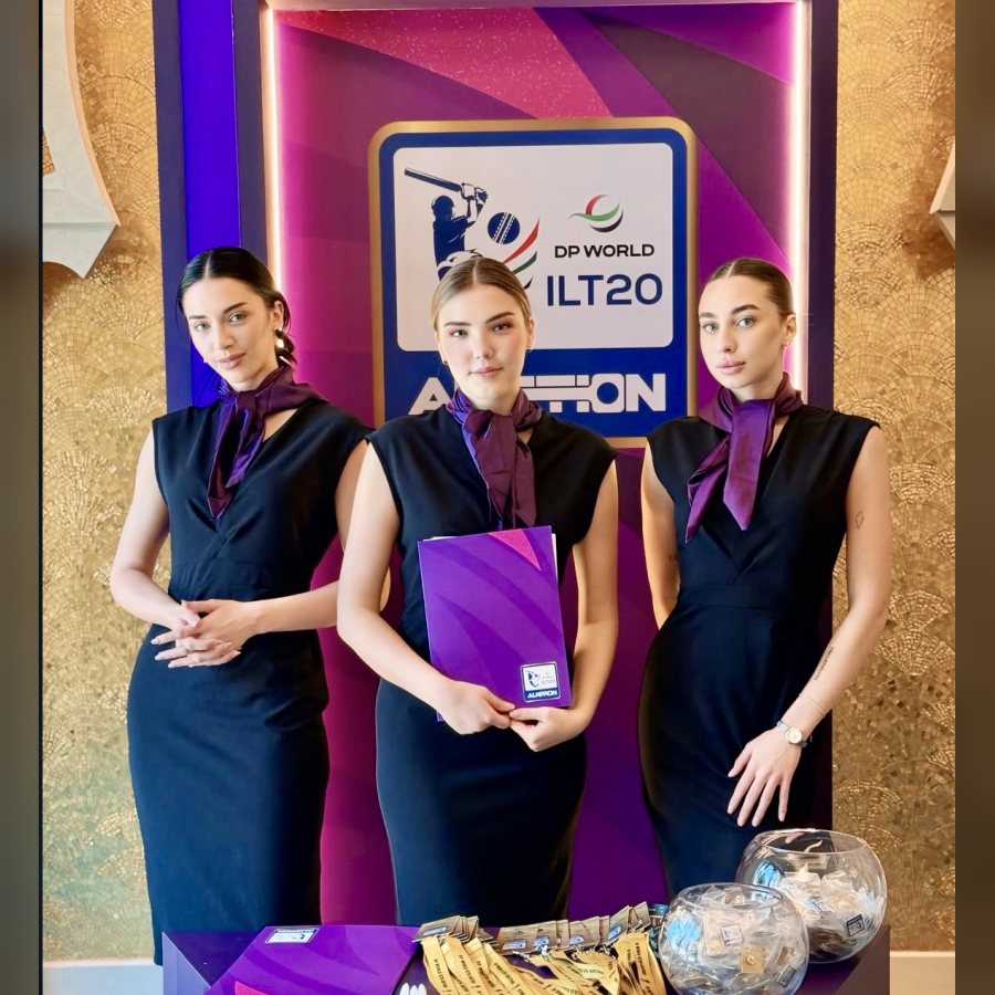 Hospitality team at the ILT20 cricket league in Dubai