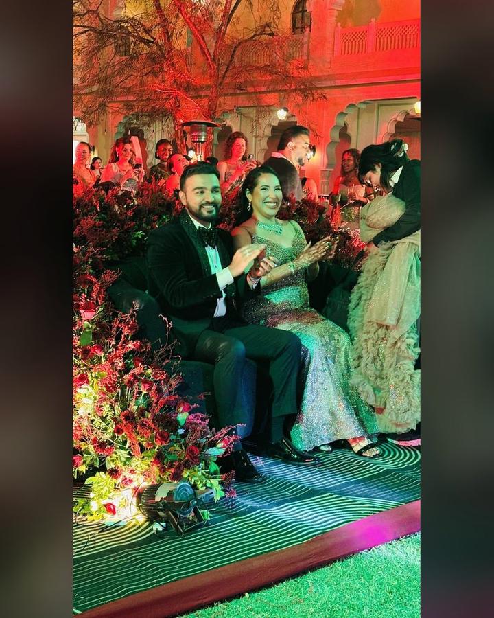Couple at their wedding celebration